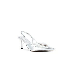 Tony Bianco Bertie Slingback Pump in Silver Shine Sz 5 New